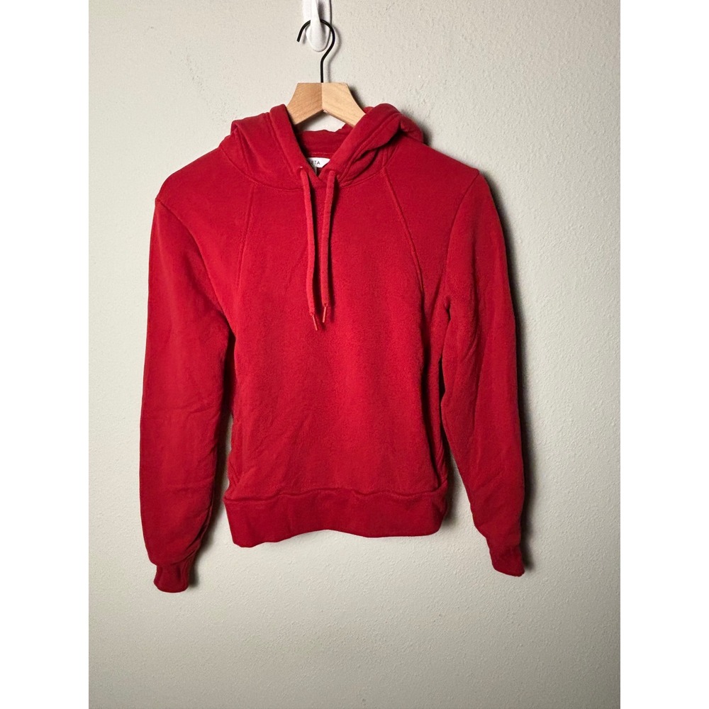 Athleta Retroplush Revive Hoodie Sweatshirt Clover Berry Red S/P 659268-03